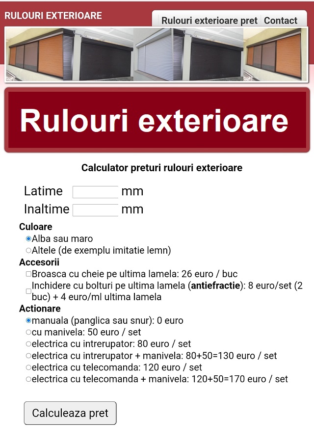 rulouri exterioare